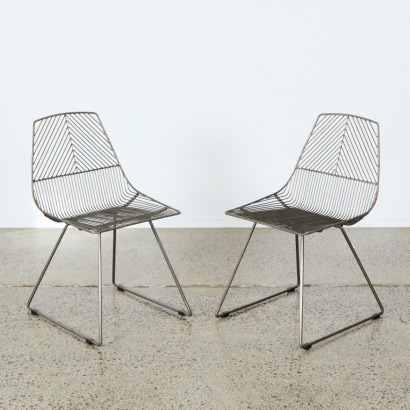 A Pair of Metal Wire Chairs
