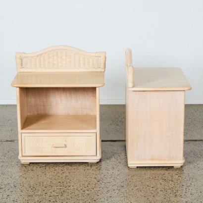 A Pair of Whitewashed Bedside Cabinets