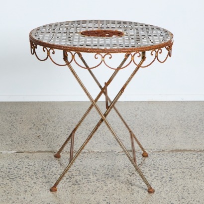 A Rustic Metal Outdoor Table