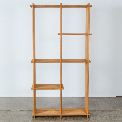 An Asymmetrical Pine Bookshelf
