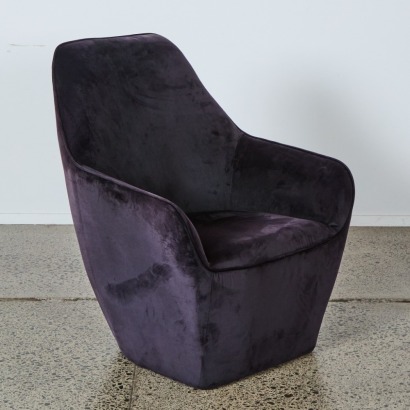 A Minimal Black Velvet Style Armchair