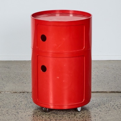 A Red Componibili by Anna Castelli for Kartell