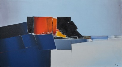 ARTIST UNKNOWN Modernist Architectural Acrylic