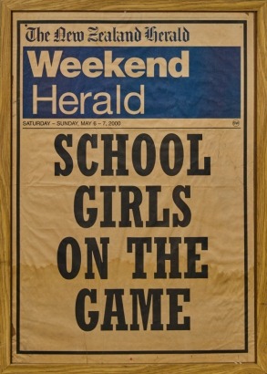 A Framed 'School Girls on the Game' N.Z. Herald, c. 2000