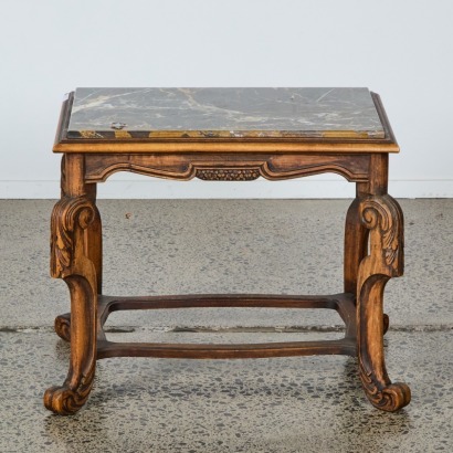 A Marble Top Ball Feet Coffee Table