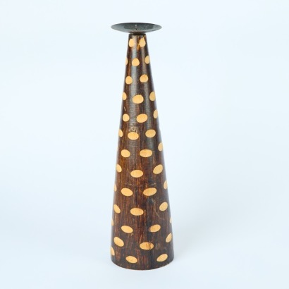 A Large Wooden Candlestick Holder