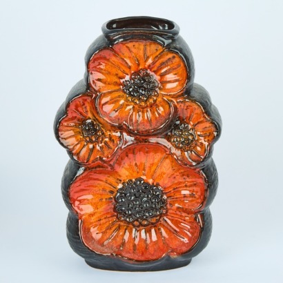 A Large West German Poppy Vase by Tonnieshof
