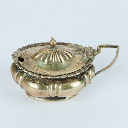 A Small Sterling Silver Sugar Bowl Marked 'E.S.R'