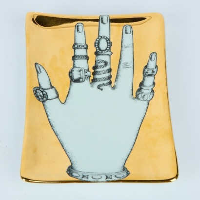 A Fornasetti Mano Con Anelli Ashtray