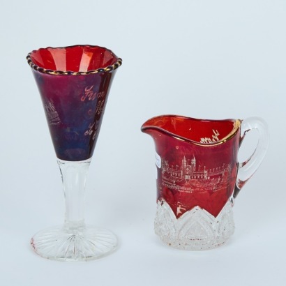 A Pairing of Auckland Exhibition Commemorative Glasses, c. 1914