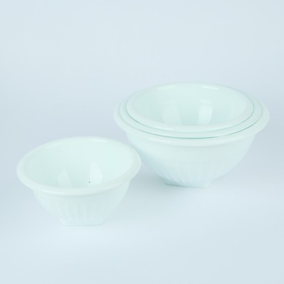 A Set of Milk Glass Mixing Bowls by Vitrock