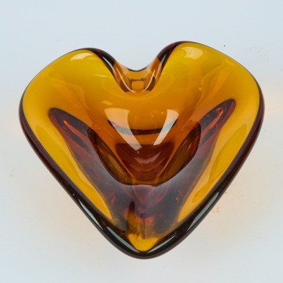 An Amber Mid-Century Art Glass Bowl
