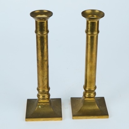 A Pair of Brass Candle Holders