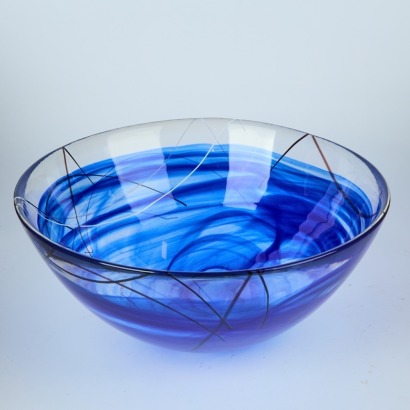 A Large Cast Kosta Boda Glass Bowl