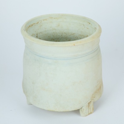 A Ross Mitchell Anyon Bisque Fired Planter on Tripod Feet