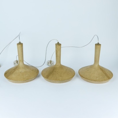 A Set of Three Dharma Concrete Suspension Lights by Edmondo Testaguzza for Karman