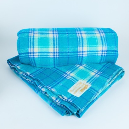A Pair of Galaxie Salt Blue Woollen Blankets
