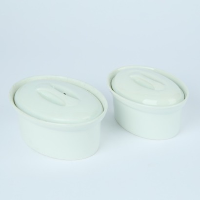 A Pair of Aplico France, White Oval Porcelain Tureen and Casserole