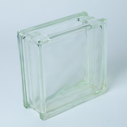 A Square German Glass Brick Vase