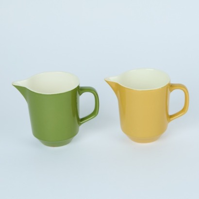 A Pair of Crown Lynn Colour Glaze Jugs Pattern 6015