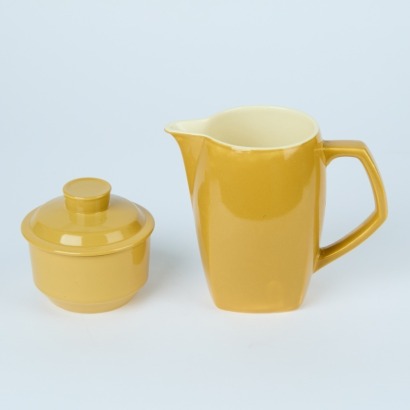 An Early Crown Lynn Jug and Lidded Sugar Bowl