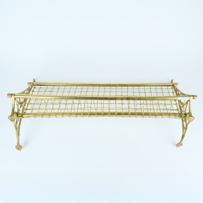 A Vintage Brass NSW Railways Wire Luggage Shelf