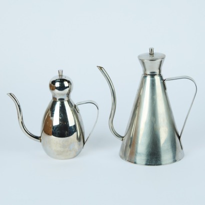 A Pair of Stainless Steel Oil Pourers