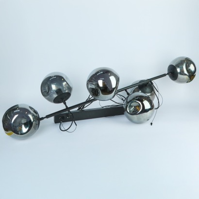 An Eden Lighting Smoke Glass Pendant Light with Black metal