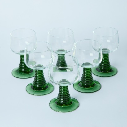A Set of Six French Vintage Beehive Glasses