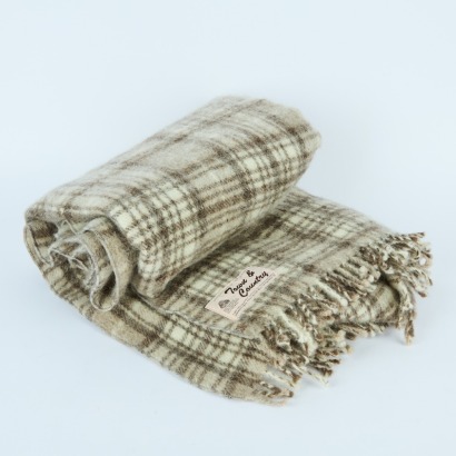 A Pure Wool New Zealand-Made Check Blanket by Town and Country, Palmerston North