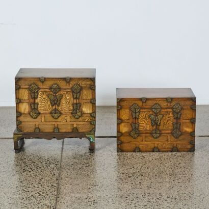 A Pair of Butterfly Latch Chests