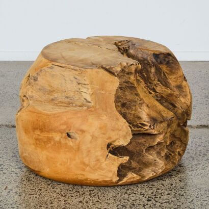 A Carved Teak Side Table