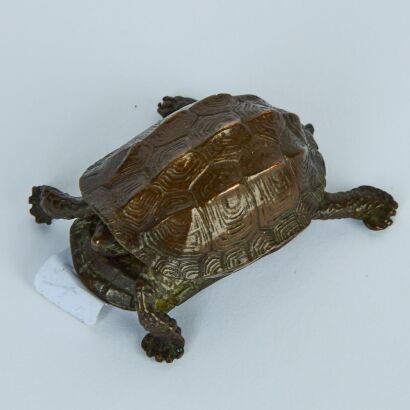 A Japanese Bronze Turtle Ornament, c. 20th-Century