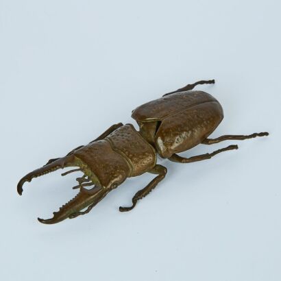 A Japanese Old Bronze Beatle Ornament