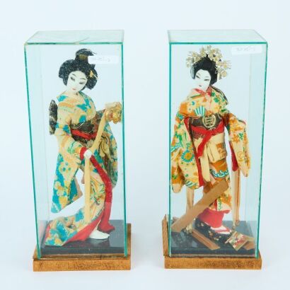 A Set of Two Japanese Geisha Dolls