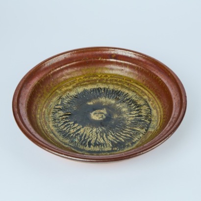 A Len Castle Shallow Tenmoku Glaze Bowl