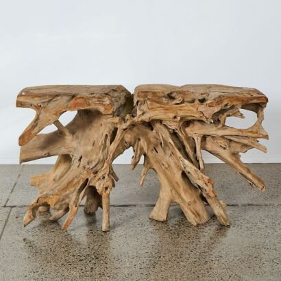 A Teak Root Console Table