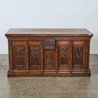 A Neo-Gothic Oak Desk