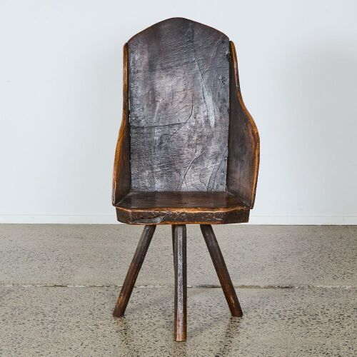 A Primitive Wing Back Armchair, c. 18th-Century