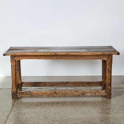 An English Oak Plank Topped Table, c. 17th Century