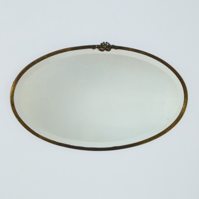 A Brass Framed Beveled Mirror, c. 1940s