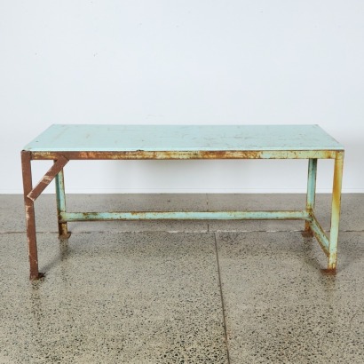 A Duck Egg Blue Industrial Work Bench