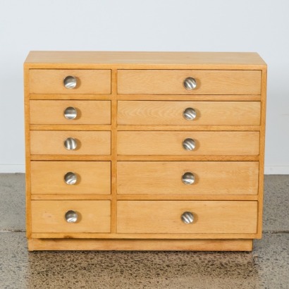 A Set of Mid-Century Drawers in Two Tone Honey Oak