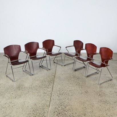 A Set of Six Stacking Egoa Chairs by Josep Mora for Staud 1980s