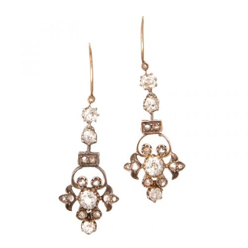 9ct Victorian Diamond Earrings