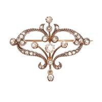 18ct Victorian Diamond Brooch/ Pendant