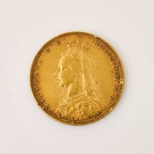 A full, 1892 Sovereign Coin of 22mm in Diameter