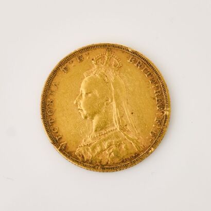 A full, 1892 Sovereign Coin of 22mm in Diameter