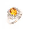 14ct White Gold Citrine Diamond Ring