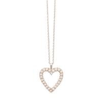 14ct White Gold Diamond Heart Pendant